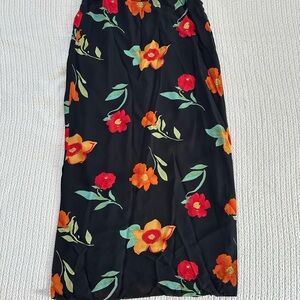 Harold's Black Skirt with Floral Accents